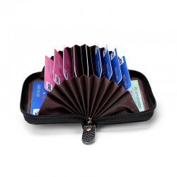 High-quality First-layer Cowhide Rfid Anti-theft Brush Anti-magnetic Organ Card Case Leather Card Holder Multi-card Cowhide Zipper Card Holder