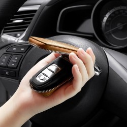 General-purpose Car Key Bag Leather Car Key Protection Leather Case Retro Oil Wax Skin Key Bag Foreign Trade Hot Sale