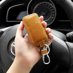 General-purpose Car Key Bag Leather Car Key Protection Leather Case Retro Oil Wax Skin Key Bag Foreign Trade Hot Sale