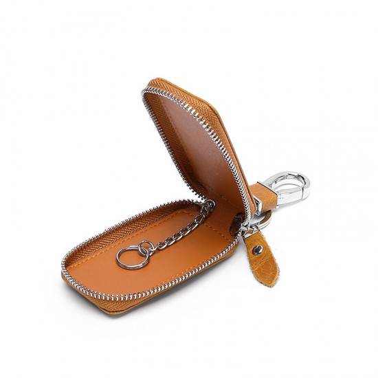 General-purpose Car Key Bag Leather Car Key Protection Leather Case Retro Oil Wax Skin Key Bag Foreign Trade Hot Sale