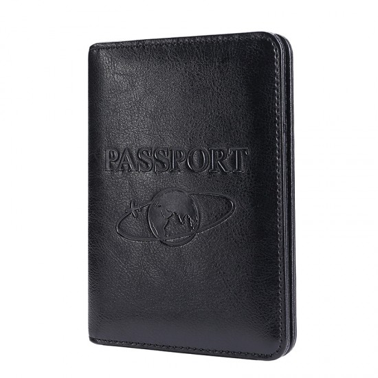 Cross-border Travel Anti-theft Brush Rfid Passport Bag Crazy Horse Leather Leisure Certificate Multi-function Boarding Passport Protective Cover