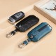 Natural Tumble Top Layer Cowhide Car Key Case Leather Remote Control Protective Case Waterproof Zipper Fashion Key Case