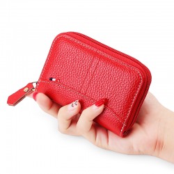 Rfid Anti-magnetic Anti-theft Brush Leather Women's Coin Purse First Layer Cowhide Korean Business Card Case Card Case Student Card Case