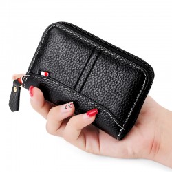 Rfid Anti-magnetic Anti-theft Brush Leather Women's Coin Purse First Layer Cowhide Korean Business Card Case Card Case Student Card Case