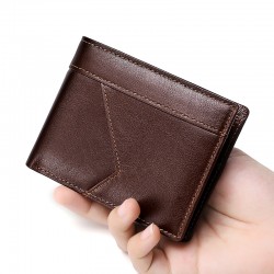 Cross-border New Leather Men's Wallet Rfid Anti-theft Multi-card Wallet Multifunctional Leather European And American Coin Purse