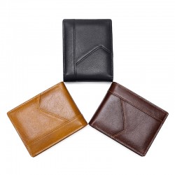 Cross-border New Leather Men's Wallet Rfid Anti-theft Multi-card Wallet Multifunctional Leather European And American Coin Purse