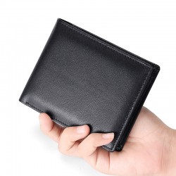 Cross-border Supply Leather Men's Wallet Multifunctional Coin Purse Rfid Anti-theft Brush Short Leather Multi-card Wallet