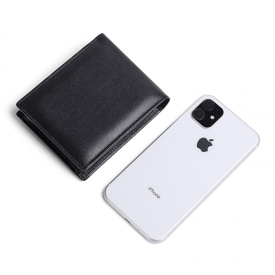 Cross-border Supply Leather Men's Wallet Multifunctional Coin Purse Rfid Anti-theft Brush Short Leather Multi-card Wallet