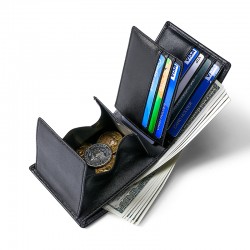 Cross-border Supply Leather Men's Wallet Multifunctional Coin Purse Rfid Anti-theft Brush Short Leather Multi-card Wallet