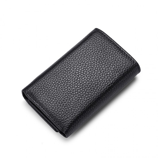 Factory Direct Leather Wallet Key Case Multi-function Lady Key Case Short Three-fold Card Coin Purse