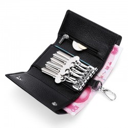 Upgraded Version Of The First Layer Of Leather Key Bag Multi-functional Wallet Couples Coin Purse Leather Home Key Bag Keychain