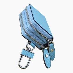 Cross-border Explosion Cross Pattern Leather Key Case Popular New Double Zipper Car Key Case Factory Direct