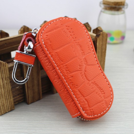 Multifunctional Leather Car Key Bag Cowhide Key Holster 4 Hanging Key Chain Key Bag Explosive Embossed