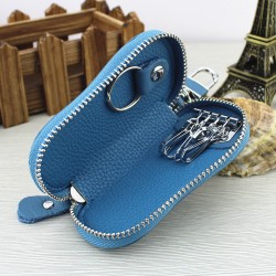 Multifunctional Leather Car Key Bag Cowhide Key Holster 4 Hanging Key Chain Key Bag Explosive Embossed