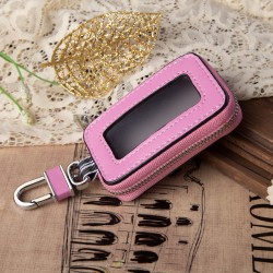 Transparent Mirror Window Leather Car Key Case Zipper Car Key Case Universal Key Car Key Case