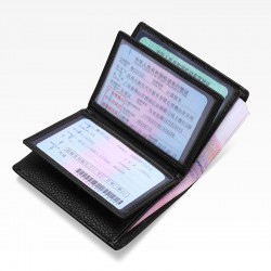 Explosive First-layer Cowhide Wallet Driver's License Holster Multi-card Id Clip Bank Card Clip Double Loose-leaf Driver's License Book
