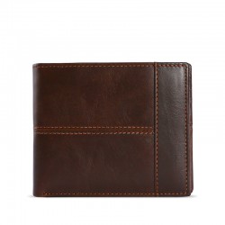 European And American Top-layer Leather Men's Wallet Retro Leather Short Wallet Rfid Anti-magnetic Multi-function Card Holder