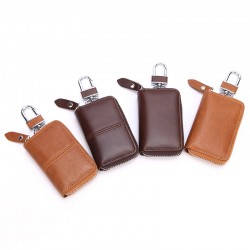 2020 New First Layer Leather Car Key Case Retro Oil Leather Men And Women General Leather Car Key Case