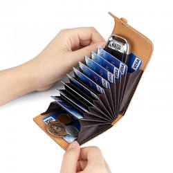 Foreign Trade New Simple Leather Card Bag Organ Card Cover Layer Cowhide Multi-card Male And Female Credit Card Holder