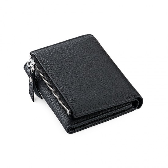 New 30% Leather Wallet Ladies Rfid Anti-theft Card Bag 10 Card Cowhide Cash Card Holder Spot Wholesale