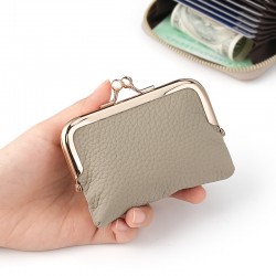 Japanese-style Gold Leather Ladies Wallet Rfid Multifunctional Wallet Out Of The Street Hand Carrying Hinged Bag 2-in -1 Change Wallet Bag