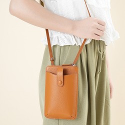 Women's Leather Mobile Phone Bag Multi-functional Multi-card Small Messenger Bag Top Layer Leather Small Backpack Cross-border All-match Shoulder