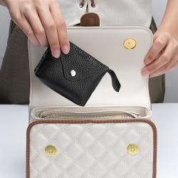 23 Mini Coin Purse Women's First Layer Cowhide Coin Bag Genuine Leather Multifunctional Wallet Bag Cover Snap Small Key Bag