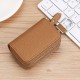 High-quality Cow Neck Print Leather Car Keychain Bag Cowhide Zipper Key Bag Multi-functional Change Car Key Case