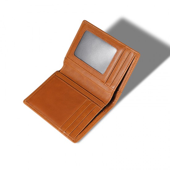 European And American Retro Wax Leather Wallet Men's Leather Wallet Rfid Anti-theft Brush Layer Cowhide Multifunctional Coin Purse