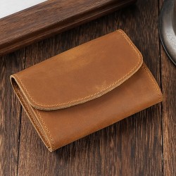 Cross-border Multi-functional Card Bag Crazy Horse Leather Card Bag Retro First Layer Cowhide Card Holder Men's And Women's Short Small Coin Purse