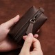 Genuine Leather Universal Car Key Bag Retro Crazy Horse Leather Men's Waist Hanging Bag Large Capacity Business Zipper Small Bag Cowhide