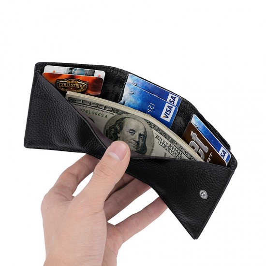 High-quality Genuine Leather Women's Wallet Japanese-style Rfid Anti-magnetic Multi-card Three-fold Mini Wallet Cowhide Small Coin Purse For Women