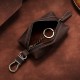 Genuine Leather Universal Car Key Bag Retro Crazy Horse Leather Men's Waist Hanging Bag Large Capacity Business Zipper Small Bag Cowhide