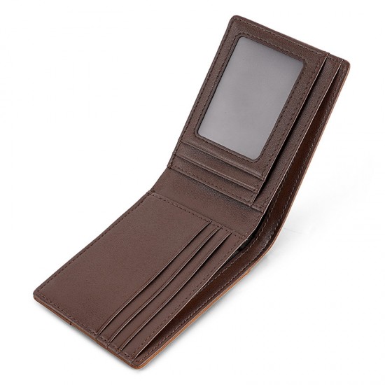 New Crazy Horse Leather Men's Wallet Retro Leather Rfid Blocking Wallet European And American Multi-functional Anti-theft Brush Wallet