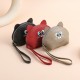 Creative New First Layer Leather Ladies Wallet Multifunctional Change Key Bag Cat Head Hand Bag Live Supply
