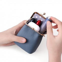 The First Layer Of Leather Convenient Women's Mouth Red Envelope Mini Lipstick Box Multi-functional Women's Storage Bag Genuine Leather Change Coin Bag