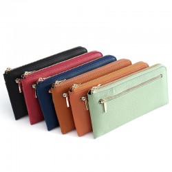 Amazon's New Leather Wallet Rfid Anti-theft Brush Multi-card Long Wallet Cowhide Japanese Women's Coin Purse