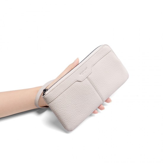 Chattering Selling Leather Men's And Women's Wallets Top Layer Leather Hand-held Mobile Phone Bag Multi-functional Integrated Card Coin Purse