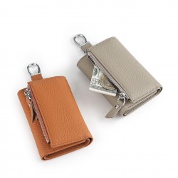 Upgraded Multifunctional Genuine Leather Wallet Top Layer Cowhide Men's And Women's Key Case Hook Buckle Wallet Zipper Coin Purse