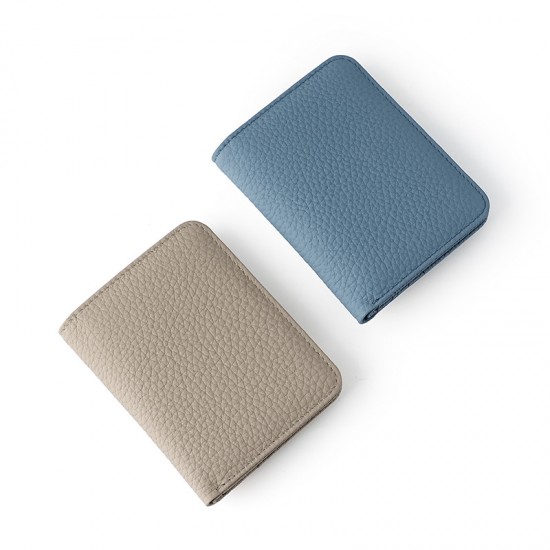 New Leather Ultra-thin Ladies Wallet 7 Word Zipper Cowhide Mini Coin Purse Rfid Anti-magnetic Small Wallet Manufacturers