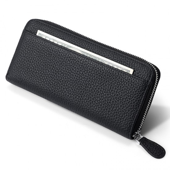 Japanese Genuine Leather Men's And Women's Wallet Rfid Anti-magnetic Anti-theft Card Swipe Wallet Long Clutch Leather Coin Purse