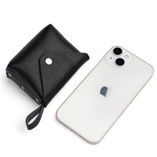 23 Mini Coin Purse Women's First Layer Cowhide Coin Bag Genuine Leather Multifunctional Wallet Bag Cover Snap Small Key Bag