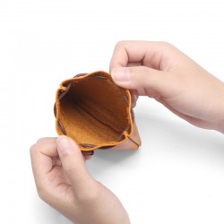 Factory Direct Import First Layer Leather Drawstring Retro Coin Purse Lucky Bag Leather Coin Bag Storage Bag Drawstring Pocket
