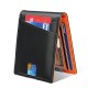 Amazon Hot Leather Wallet Retro Men's Metal Gold Clip Europe And The United States Rfid Multi-card Cowhide Wallet