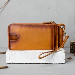 Genuine Leather Clutch Bag Men's New Large Capacity Casual Clutch Bag Multi-function Wallet Multi-card Zipper Mobile Phone Bag