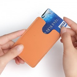 The First Layer Of Leather Ultra-thin Card Holder Leather Bus Card Access Card Subway Card Card Holder Palm Print Identification Card Holder Card Bag