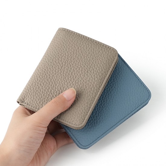 New Leather Ultra-thin Ladies Wallet 7 Word Zipper Cowhide Mini Coin Purse Rfid Anti-magnetic Small Wallet Manufacturers
