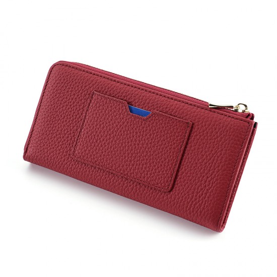 Women's Leather Wallet Rfid Anti-degaussing Card Case 7-word Zipper Large Capacity Clutch Top Layer Cowhide Wallet Women