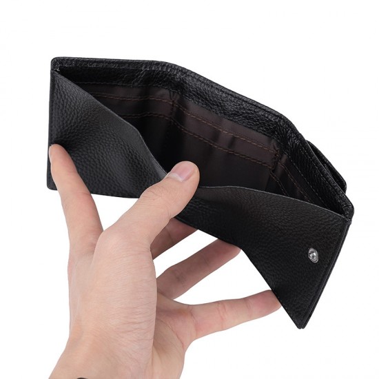 High-quality Genuine Leather Women's Wallet Japanese-style Rfid Anti-magnetic Multi-card Three-fold Mini Wallet Cowhide Small Coin Purse For Women