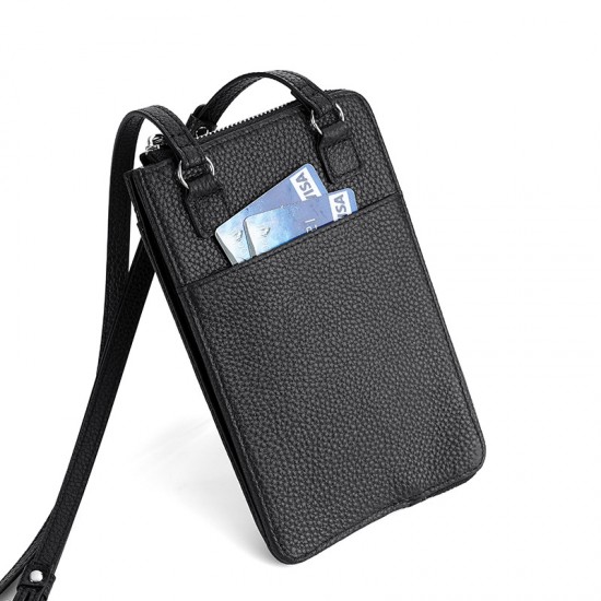 Women's Leather Mobile Phone Bag Multi-functional Multi-card Small Messenger Bag Top Layer Leather Small Backpack Cross-border All-match Shoulder
